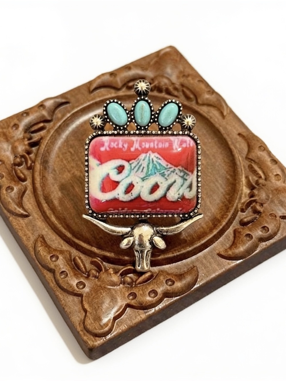 Vintage inspired ring - red Coors logo • new! • stretch band